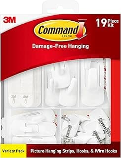 Command Variety Pack, Including 10 Pairs of Picture Hanging Strips, 6 Wire Hooks and 8 Utility Hooks for Hanging Christmas Decorations, Dam...