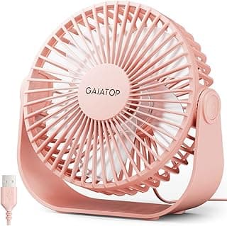 Gaiatop USB Desk Fan, 3 Speeds Strong Airflow, 5.5 Inch Portable 90° Rotate Quiet Cooling, Small Personal Table Fans for Bedroom Home Offic...