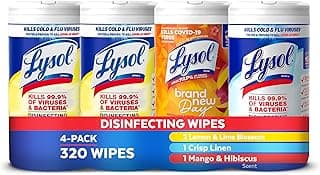 Lysol Disinfecting Wipes Bundle, Home Apartment Dorm Room Essentials and Cleaning Supplies, All Purpose Cleaner, Multi-surface Cleaning Wip...