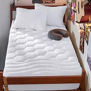 Bedsure Twin XL Mattress Pad - Soft Mattress Topper for College Dorm Room Essentials, Extra Long Twin Quilted Fitted Bed Cover Protector wi...